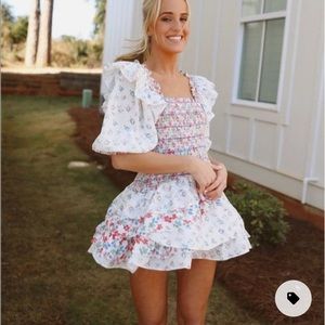 Puff sleeve floral mini dress